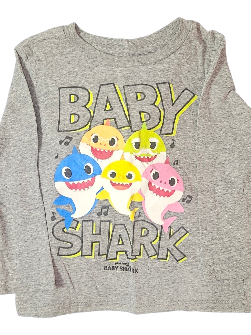 jumping beans Gray Baby Shark Long Sleeve Tee with Colorful Sharks